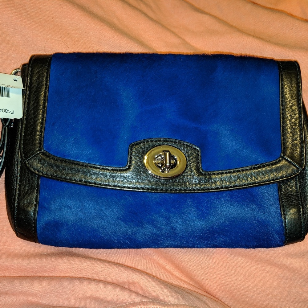 Coach haircalf clutch NWT